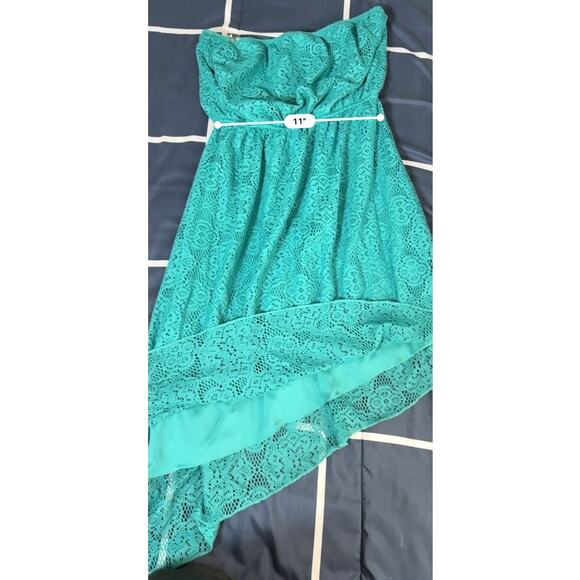 Ruby Rox Teal Strapless High-Low Dress Size S - Picture 3 of 7
